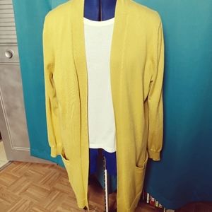 Long yellow cardigan